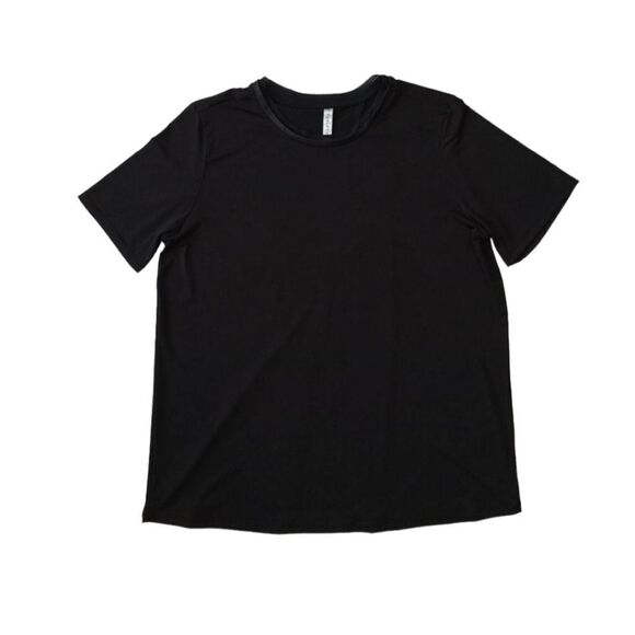 Fabletics Black Lightweight Short Sleeve Back Slit Active T-Shirt Women's Large - Picture 1 of 13